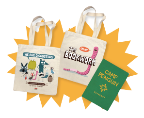 Camp Penguin tote bags