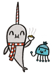 Narwhalidays-Warm Waffle Pudding